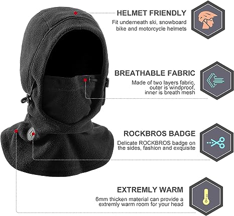 Ice Silk Face Protection Cycling Hood, Gorros para El Frio para Hombres,Ski  Mask for Men,Balaclava Face Mask