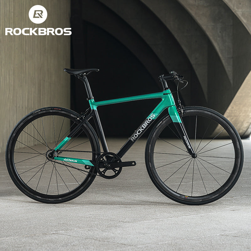 ROCKBROS T700 Carbon Fiber Aerodynamic Flat Road Bike V-brake Leisure City Bike Grey  Dark Blue