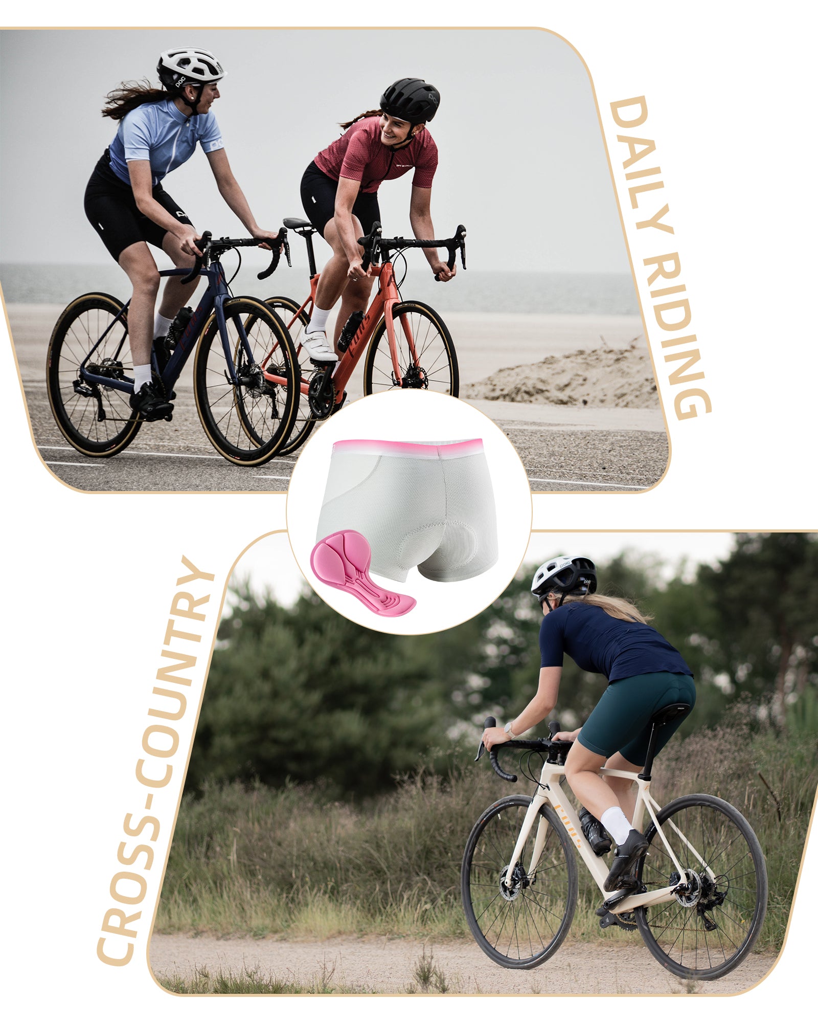 ROCKBROS Women’s Cycling Underwear 4D Padded Bike Shorts