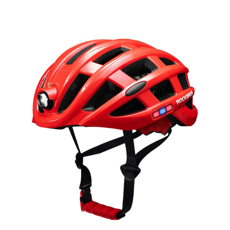 ROCKBROS USB Rechargeable Helmet for Safe Night Riding#color_red