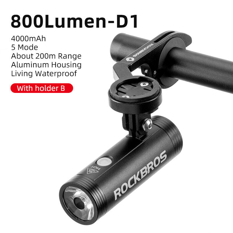 Bicycle Headlight USB Rechargeable Waterproof 400/800 Lumens