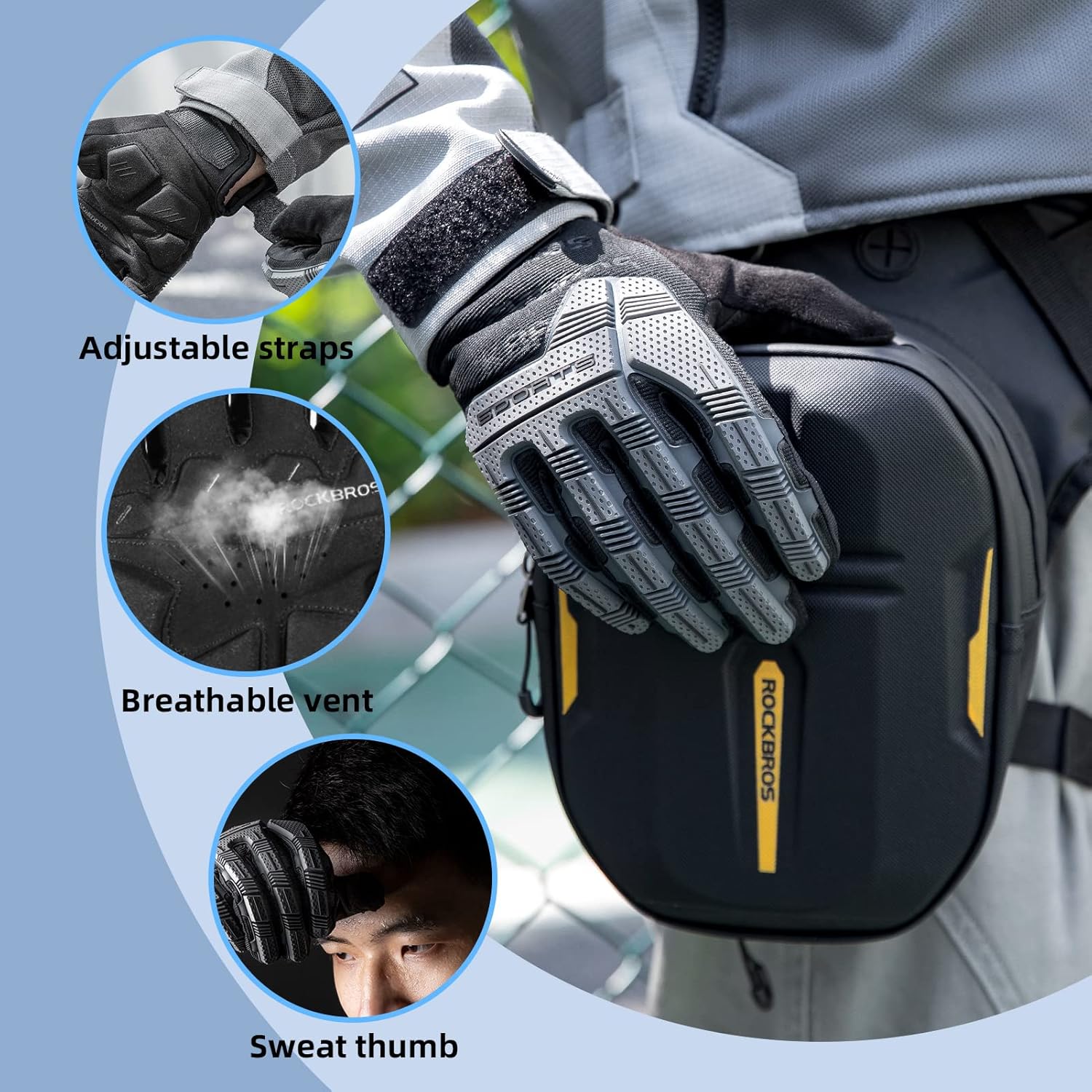 ROCKBROS Mountain Bike Gloves Dirt Bike Gloves - ROCKBROS