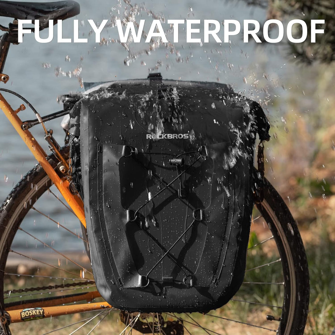 ROCKBROS 32L Waterproof Bike Panniers Durable Spacious Easy to Install