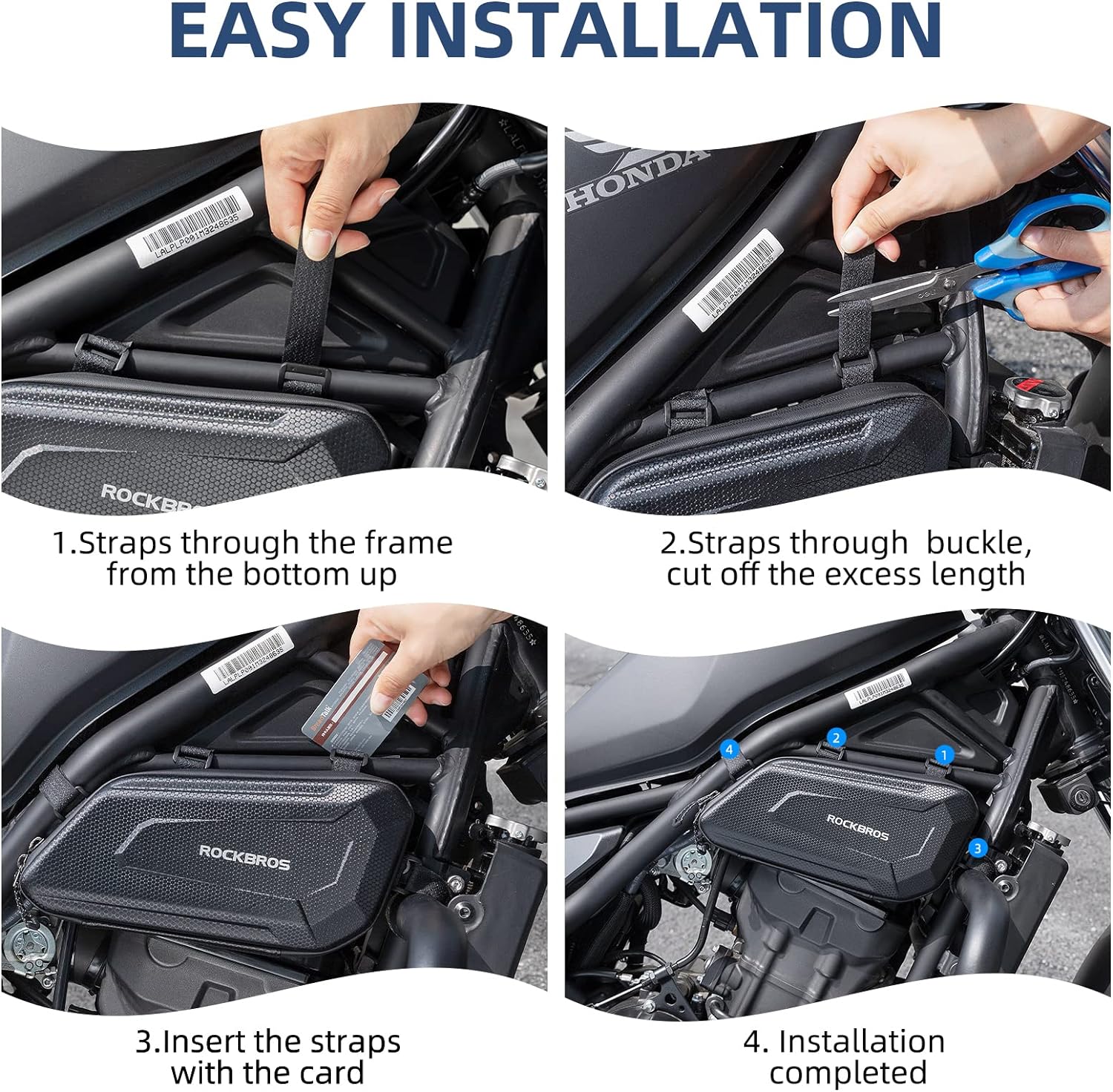 ROCKBROS EVA Hard Shell Motorcycle Tool Bag - Water-Resistant Triangle Side Bag - ROCKBROS