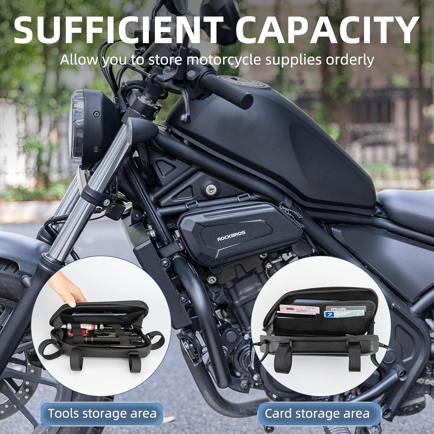ROCKBROS EVA Hard Shell Motorcycle Tool Bag - Water-Resistant Triangle Side Bag - ROCKBROS