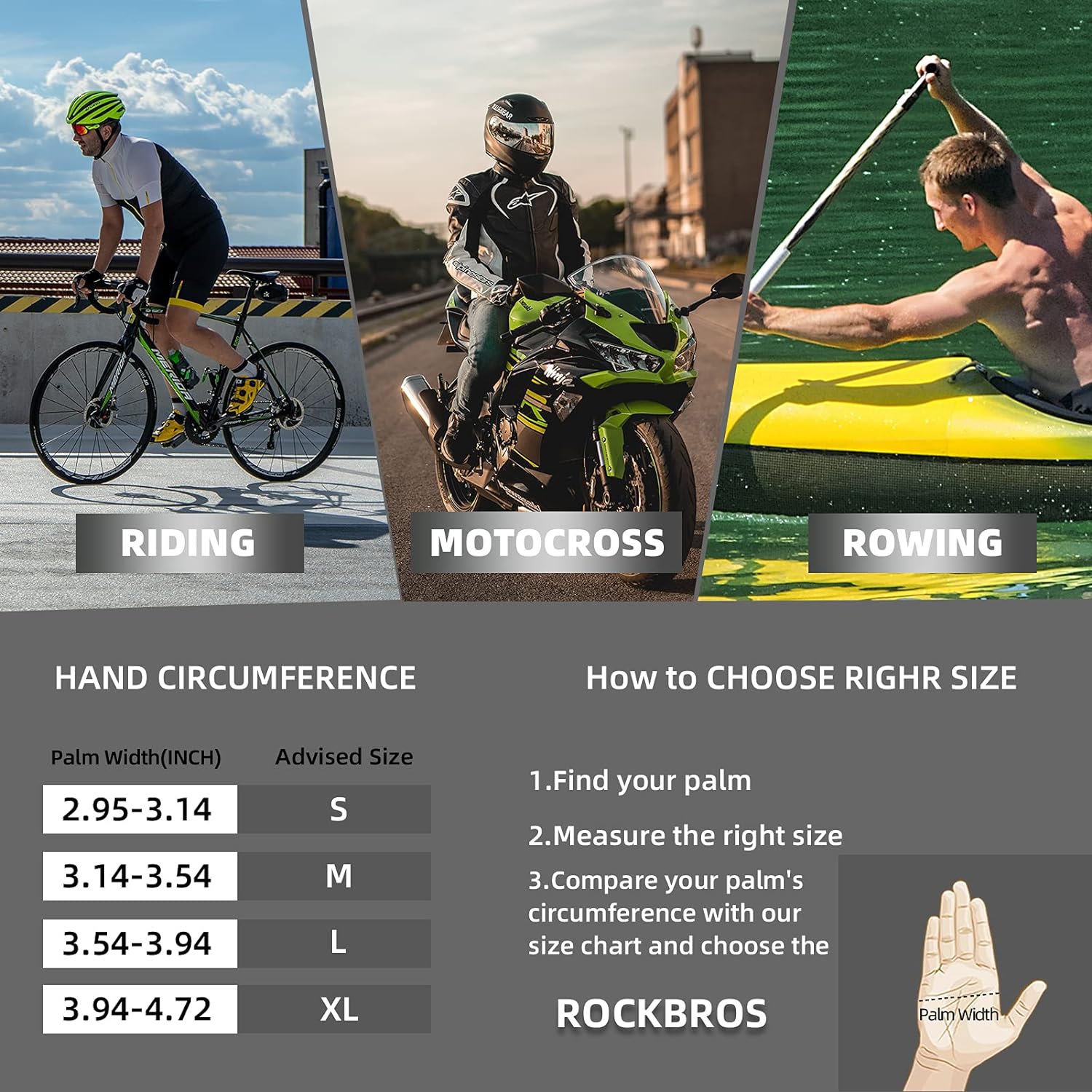 ROCKBROS Cycling Gloves  Anti-Slip Breathable - ROCKBROS