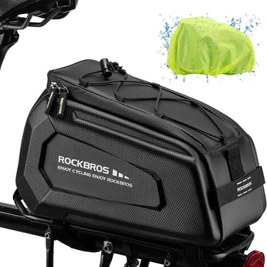 ROCKBROS Hard Shell Bike Rack Bag Waterproof 9L Capacity with Shoulder Strap