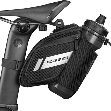 ROCKBROS Waterproof Bike Saddle Bag with Water Bottle Holder