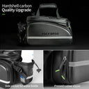 ROCKBROS Bike Rack Bag Waterproof Carbon Leather Rear Seat Cargo Pack 34L - ROCKBROS