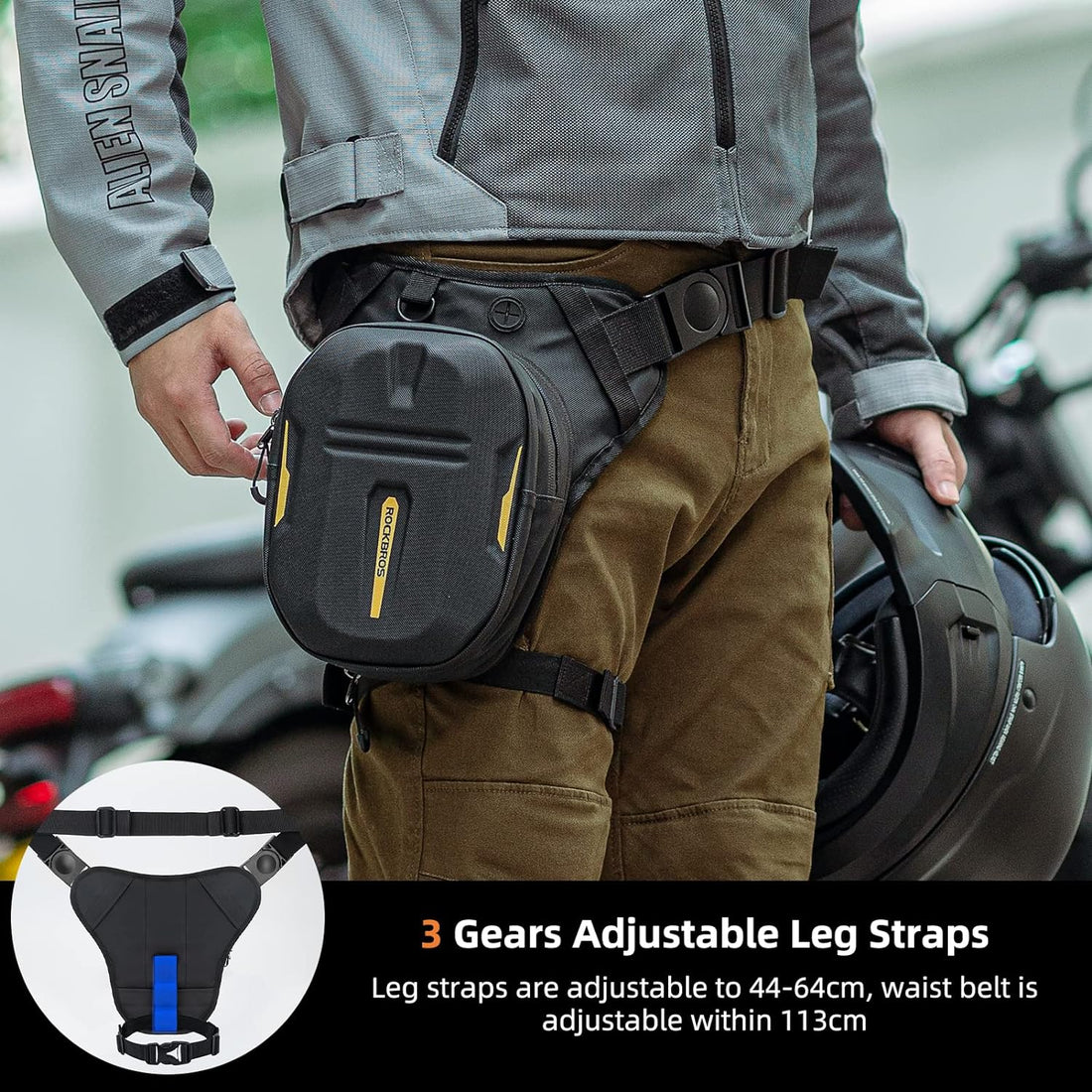 ROCKBROS 3-IN-1 Motorcycle Leg Bag Waterproof, Multi-Functional 10L Pack