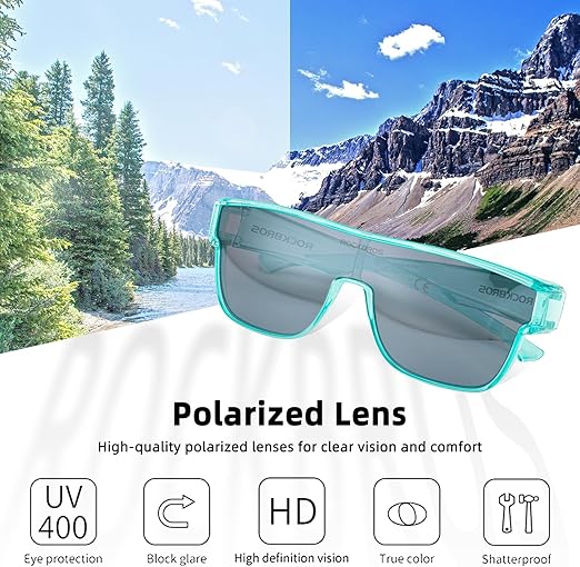 ROCKBROS Polarized Fit Over Glasses Sunglasses UV400 Wrap Around for Men Women - ROCKBROS
