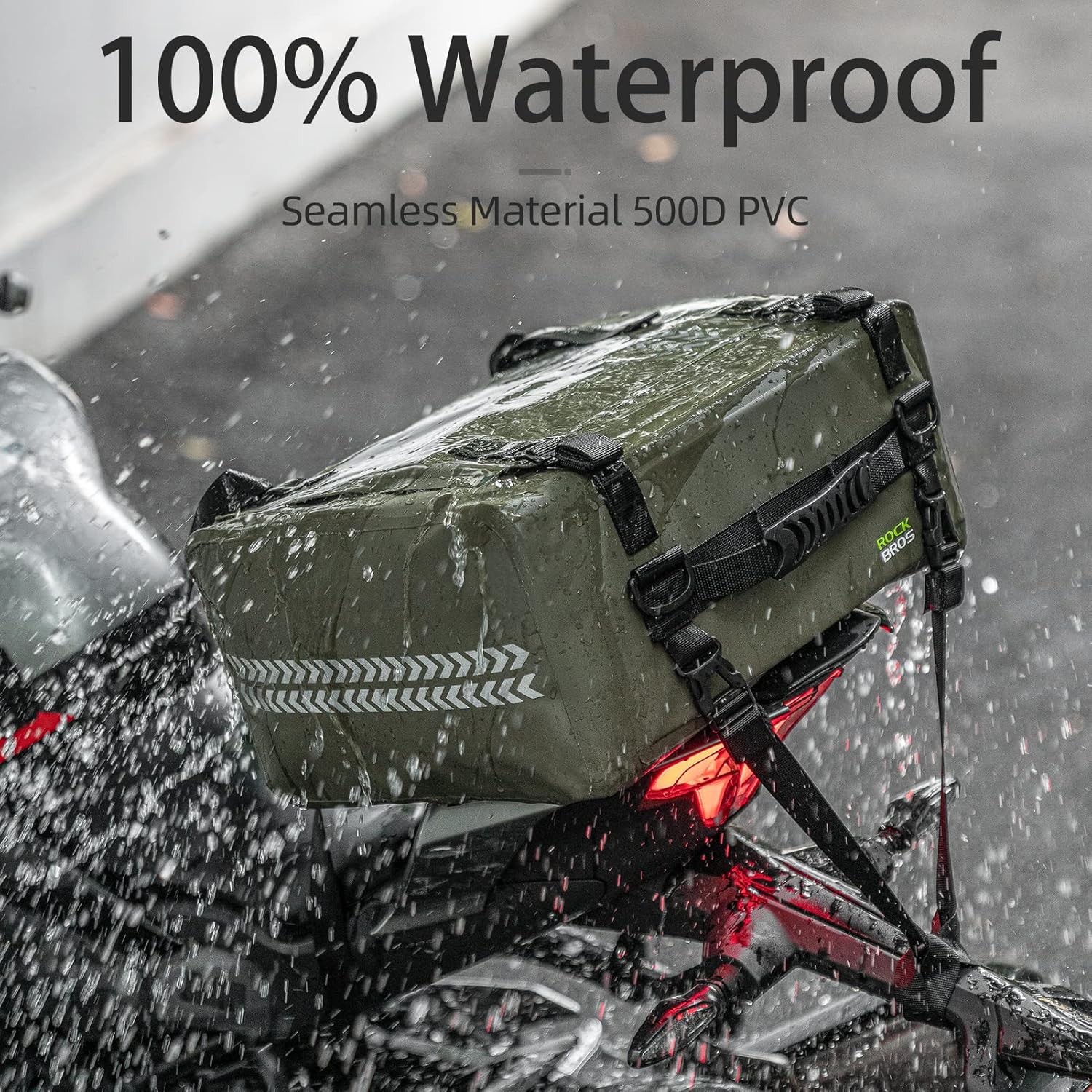 ROCKBROS 30L Waterproof Motorcycle Tail Bag  Universal Fit Durable - ROCKBROS