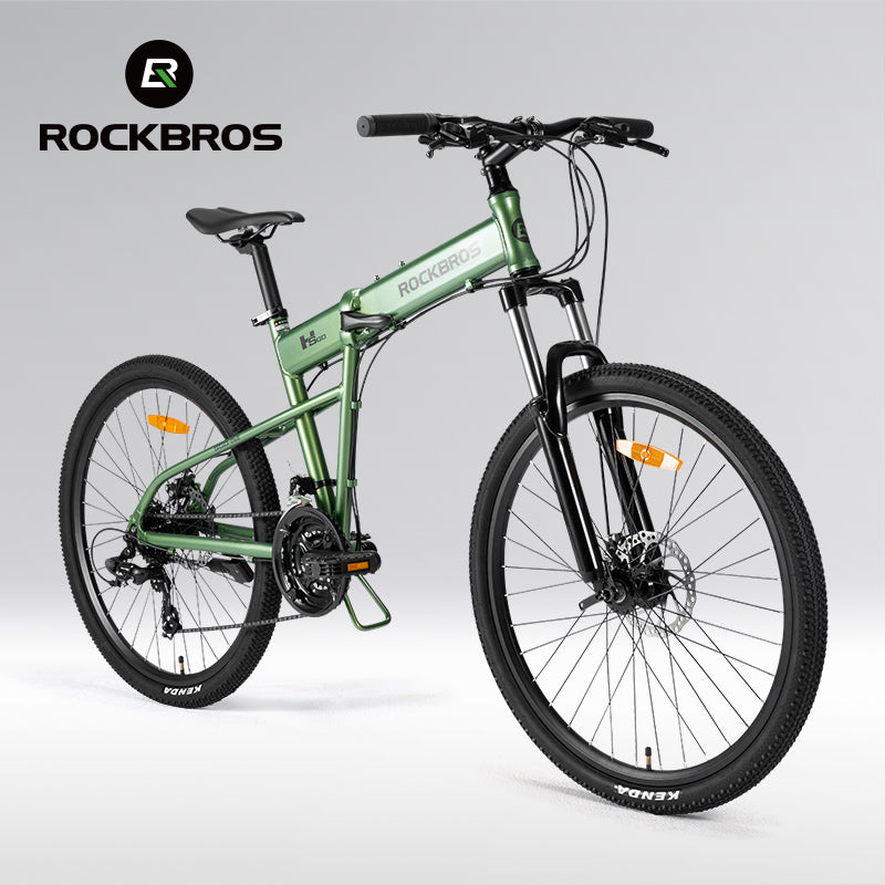 ROCKBROS 26'' Folding Mountain Bike 8 speed Dual C-Brake Aluminum Frame Adjustable City Bicycle 11-32T