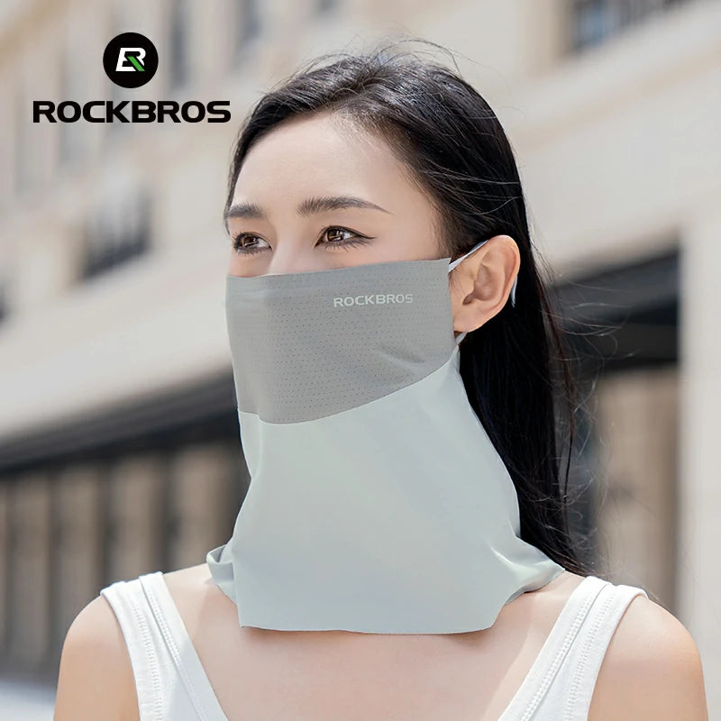 ROCKBROS Cooling Neck Gaiter with Ear Loops – UV Protection for Cycling