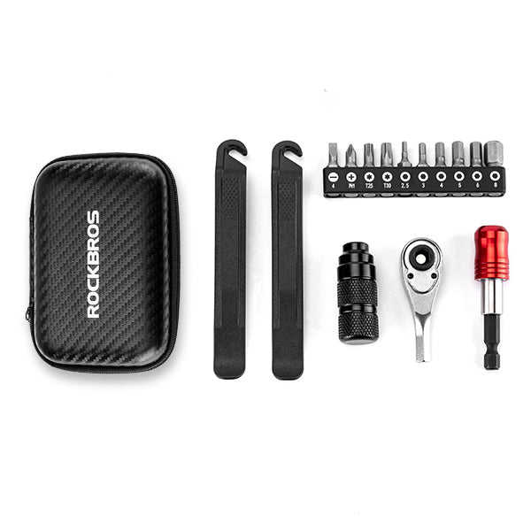 Juego de llaves de vaso de trinquete de 1/4 de pulgada ROCKBROS, llaves Allen hexagonales Torx de 2.5-8 mm para mantenimiento de bicicletas de carretera y montaña
