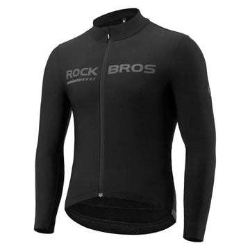 ROCKBROS Men's Long Sleeve Cycling Jersey with full zipper rear pockets perfect fit for outdoor sports