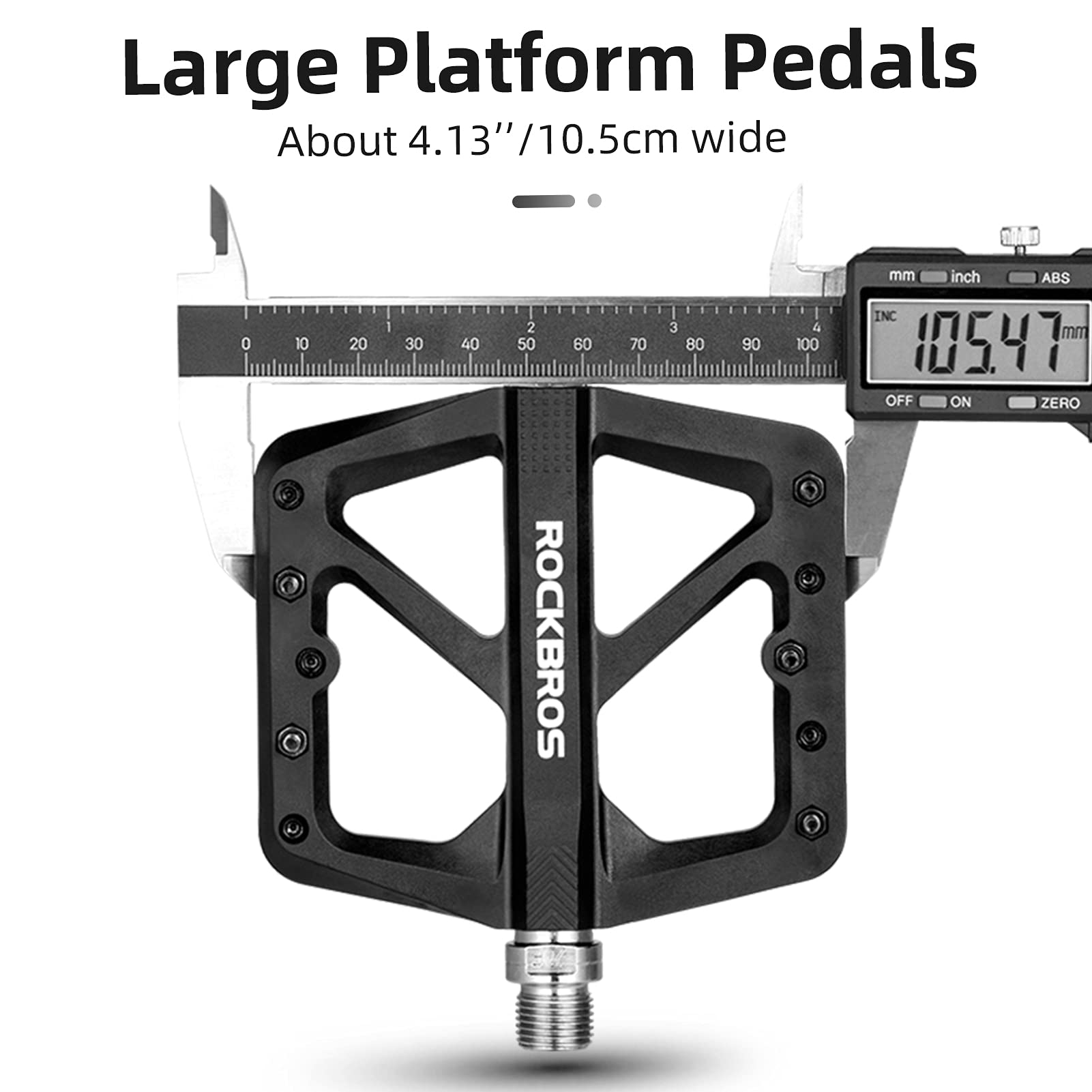 ROCKBROS Mountain Bike Pedals Lightweight Nylon DU Bearing 9/16" MTB Flat Bike Pedals - ROCKBROS
