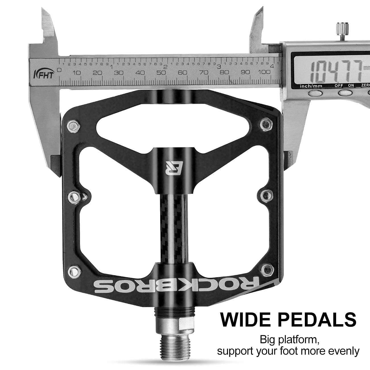 ROCKBROS Mountain MTB Bike Flat 9/16 Lightweight Carbon Fiber Sealed Bearing Pedals - ROCKBROS