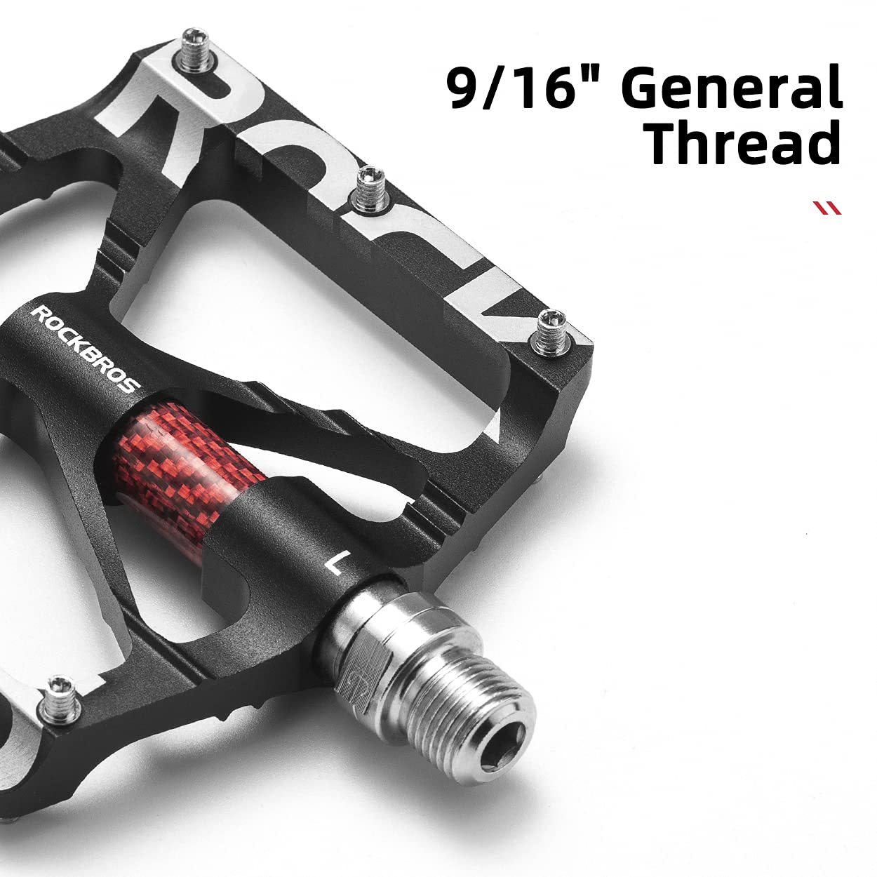 ROCKBROS Mountain Bike Pedals MTB BMX  Pedals CNC Non-Slip Lightweight Aluminum Alloy Bicycle Pedals 9/16" - ROCKBROS