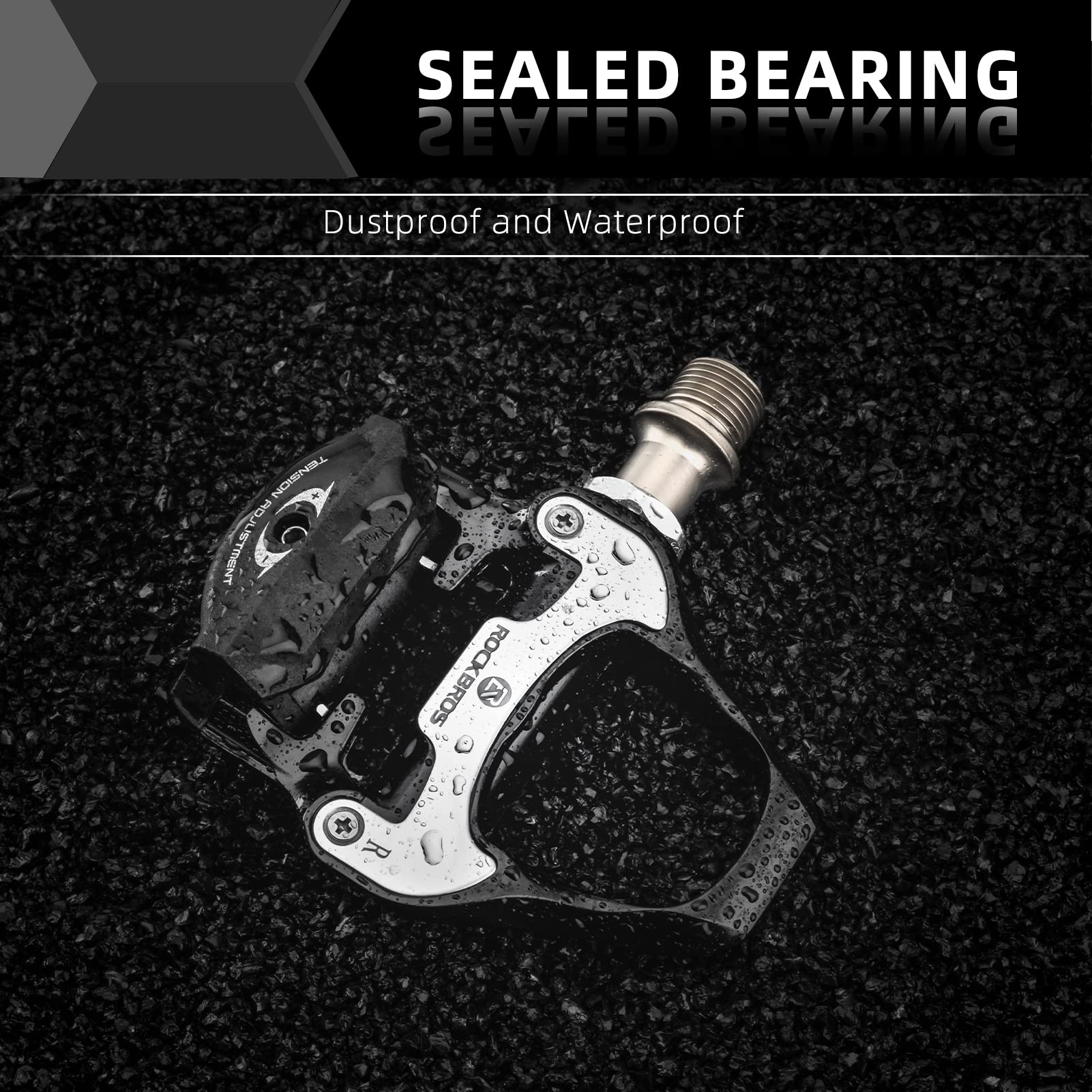 ROCKBROS Lightweight Clipless Pedals with Cleats Compatible with SPD-SL - ROCKBROS