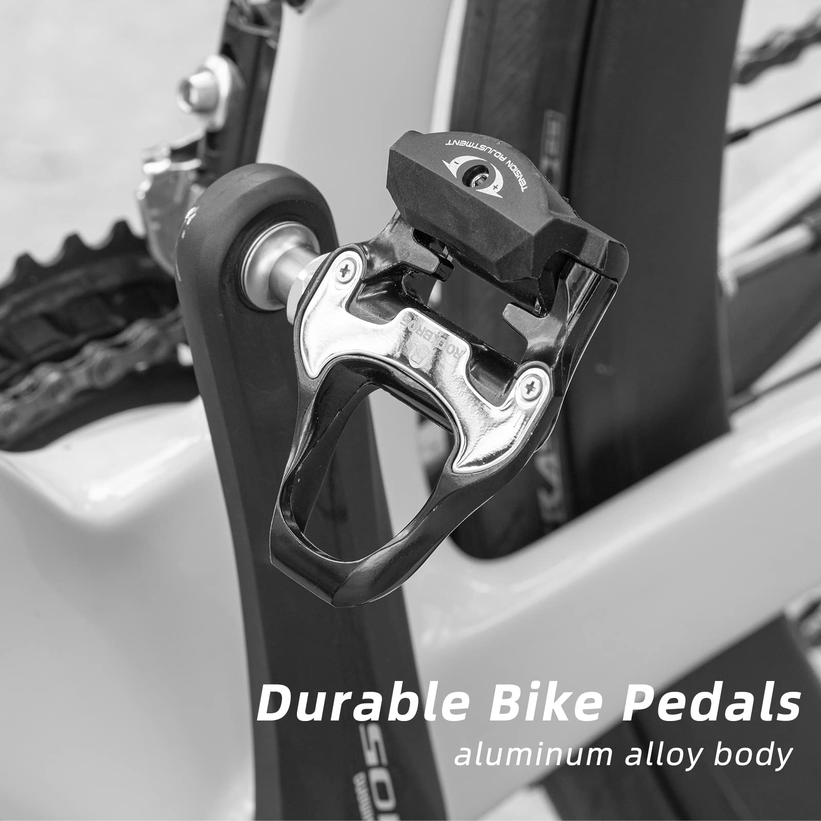 ROCKBROS Lightweight Clipless Pedals with Cleats Compatible with SPD-SL - ROCKBROS