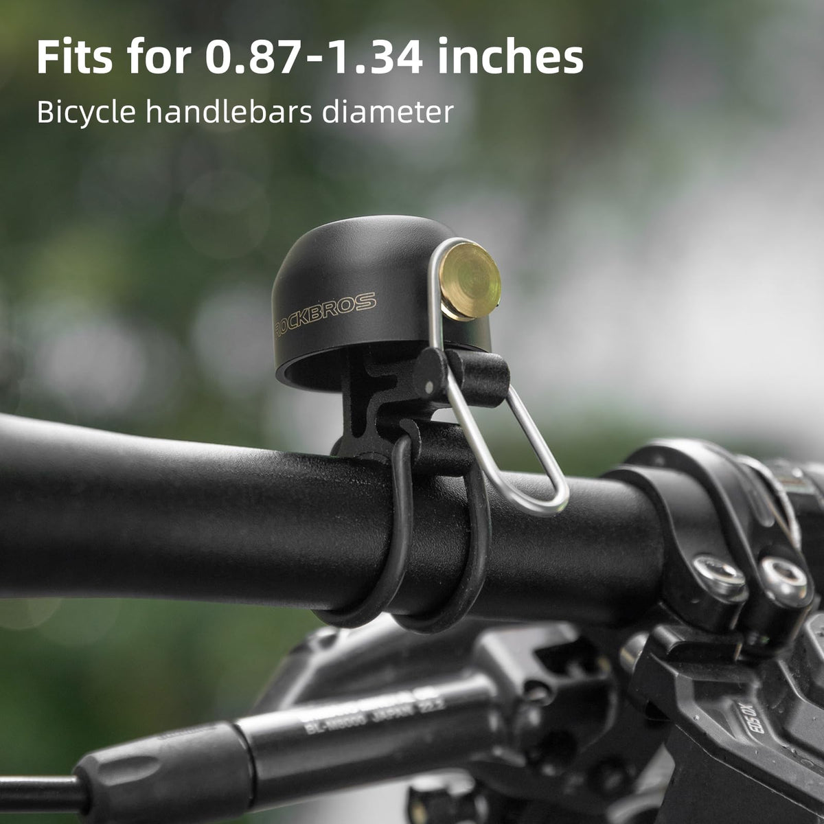 mountainbike bell ROCKBROS 100dB Bike Bell, Loud Bicycle Bell for Adults & Kids, Fits 0.87-1.34in Handlebars, 2-Black