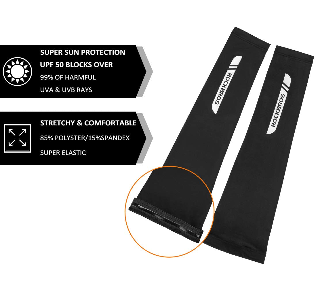 ROCKBROS Sun Protection Arm Sleeves Cooling for Running Golf Fishing Cycling - ROCKBROS
