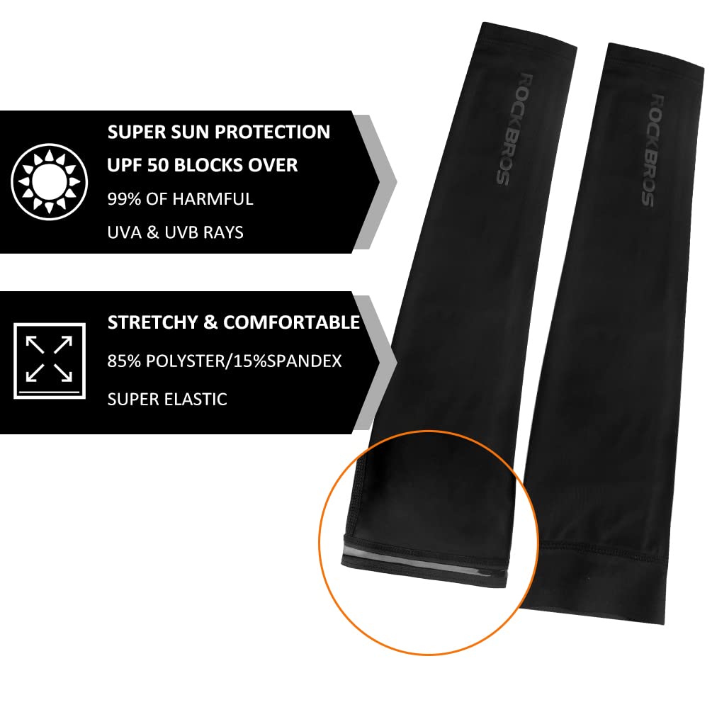 ROCKBROS Sun Protection Arm Sleeves Cooling for Running Golf Fishing Cycling - ROCKBROS