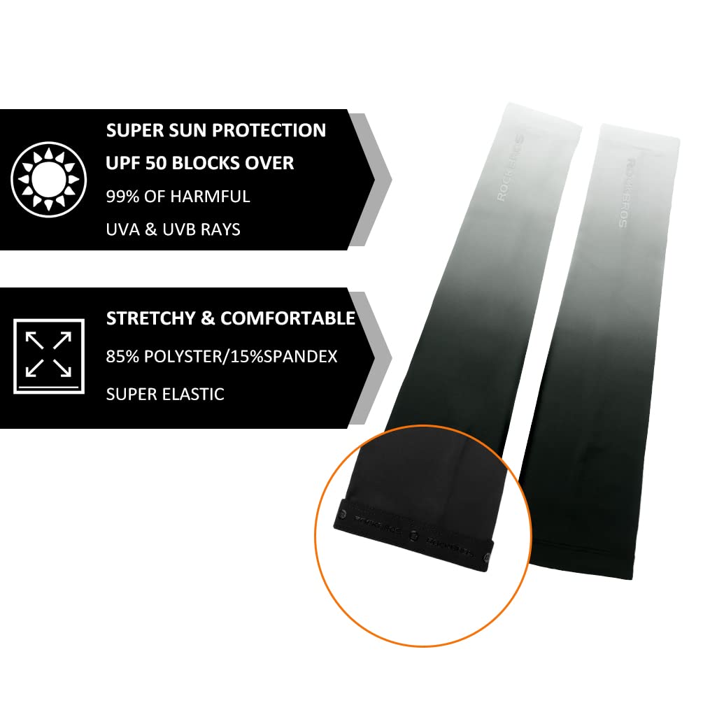 ROCKBROS Sun Protection Arm Sleeves Cooling for Running Golf Fishing Cycling - ROCKBROS