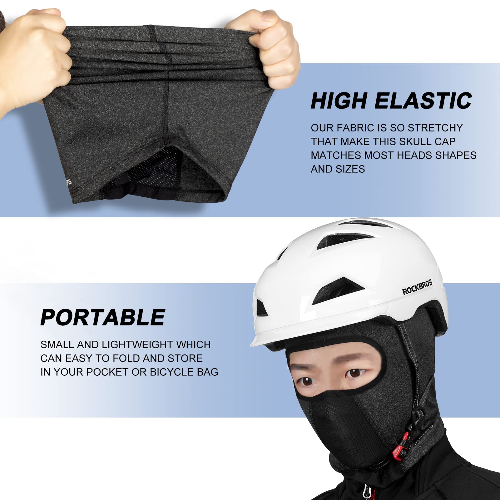 Protezione Dal Vento Balaclava Antivento ROCKBROS - Per Ciclismo, Sci, Inverno, Unisex, Nero, Taglia Unica Scaldacollo Moto - Foto 10
