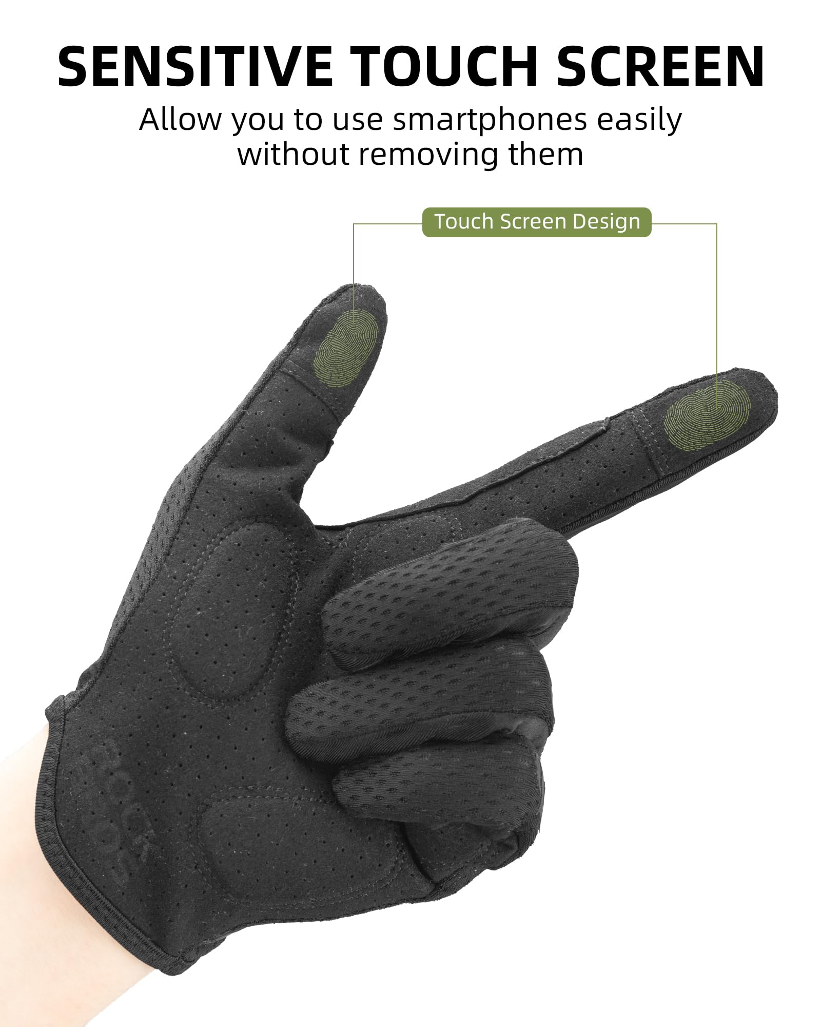 ROCKBROS Breathable Cycling Gloves for Men - Touchscreen MTB Gloves