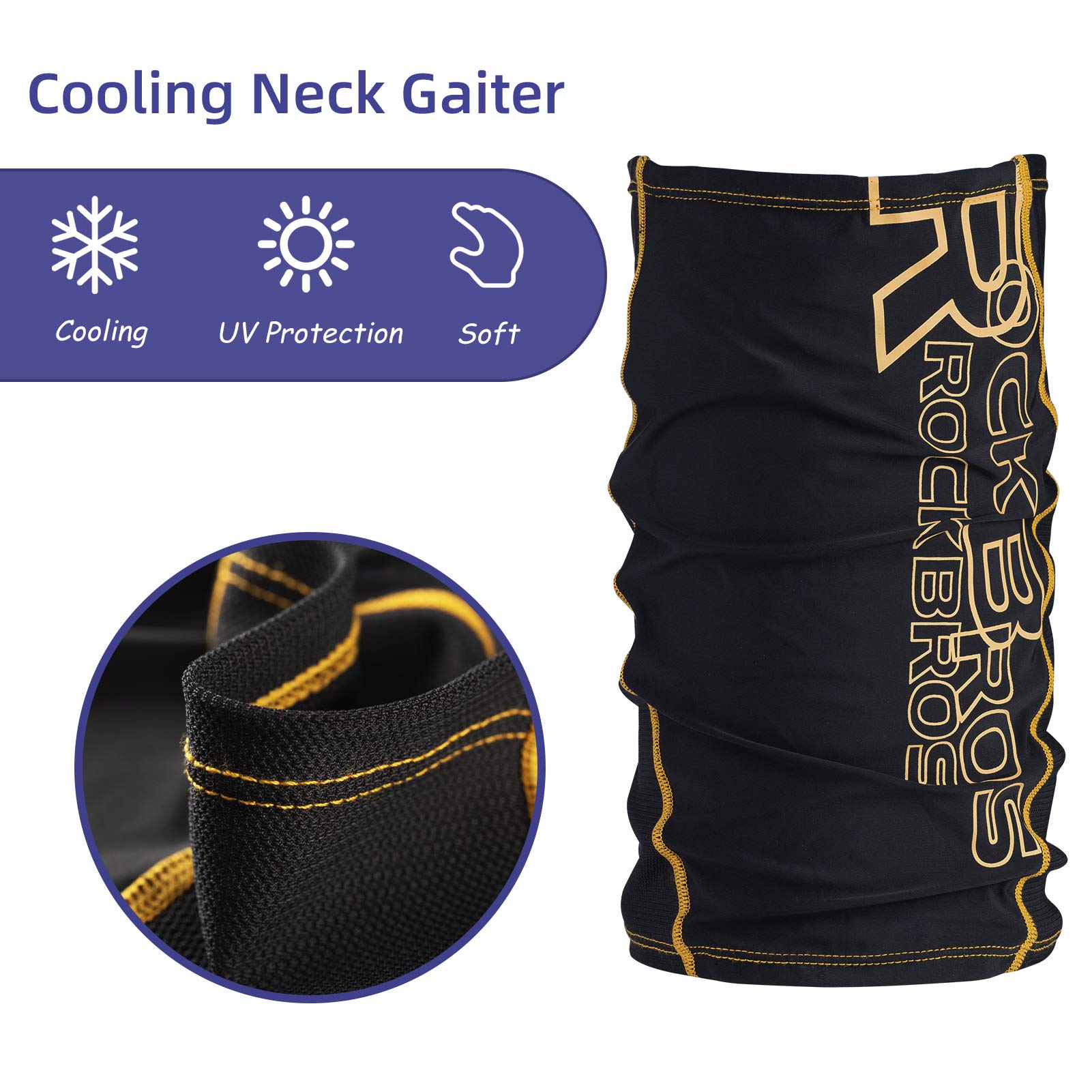 ROCKBROS Cooling Neck Gaiter Face Mask Fishing Scarf Face Cover for Men Women - ROCKBROS