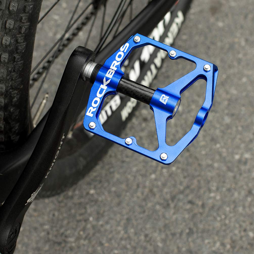 ROCKBROS Mountain MTB Bike Flat 9/16 Lightweight Carbon Fiber Sealed Bearing Pedals - ROCKBROS