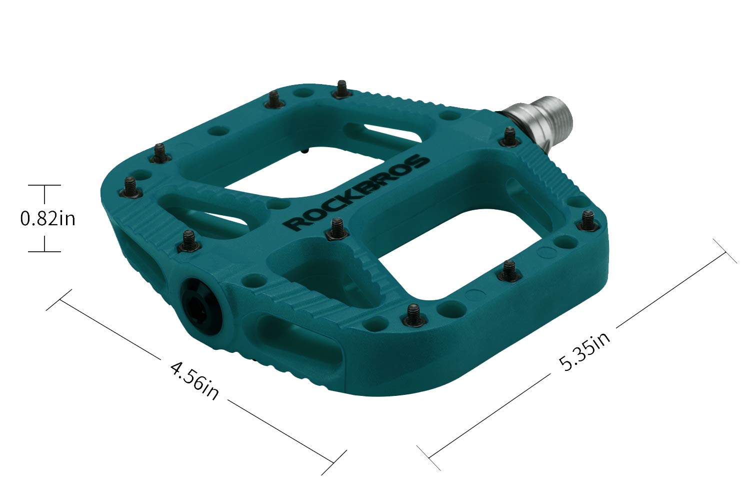 ROCKBROS Mountain Bike Pedals Nylon Composite Bearing 9/16" MTB Bicycle Pedals with Wide Flat Platform - ROCKBROS