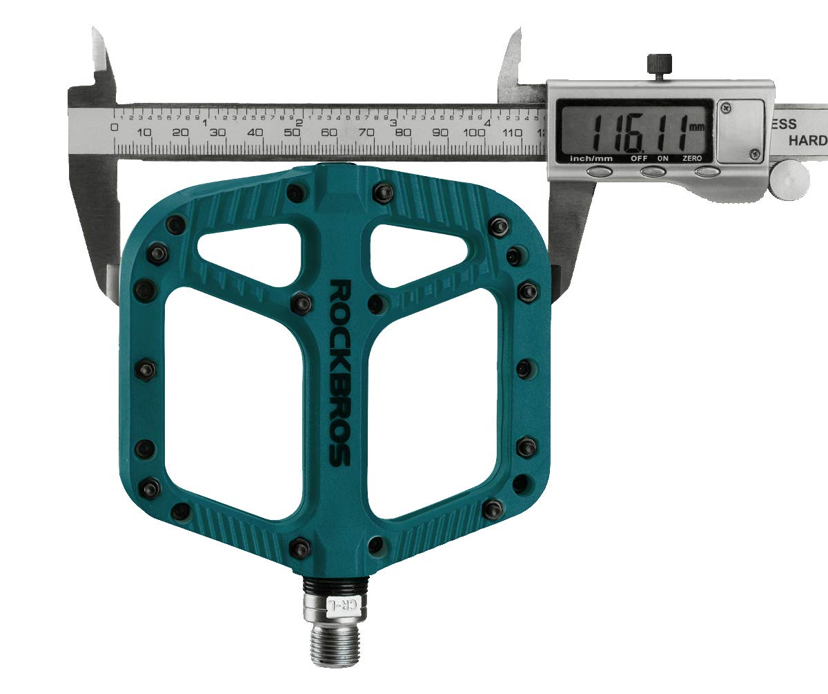 ROCKBROS Mountain Bike Pedals Nylon Composite Bearing 9/16" MTB Bicycle Pedals with Wide Flat Platform - ROCKBROS