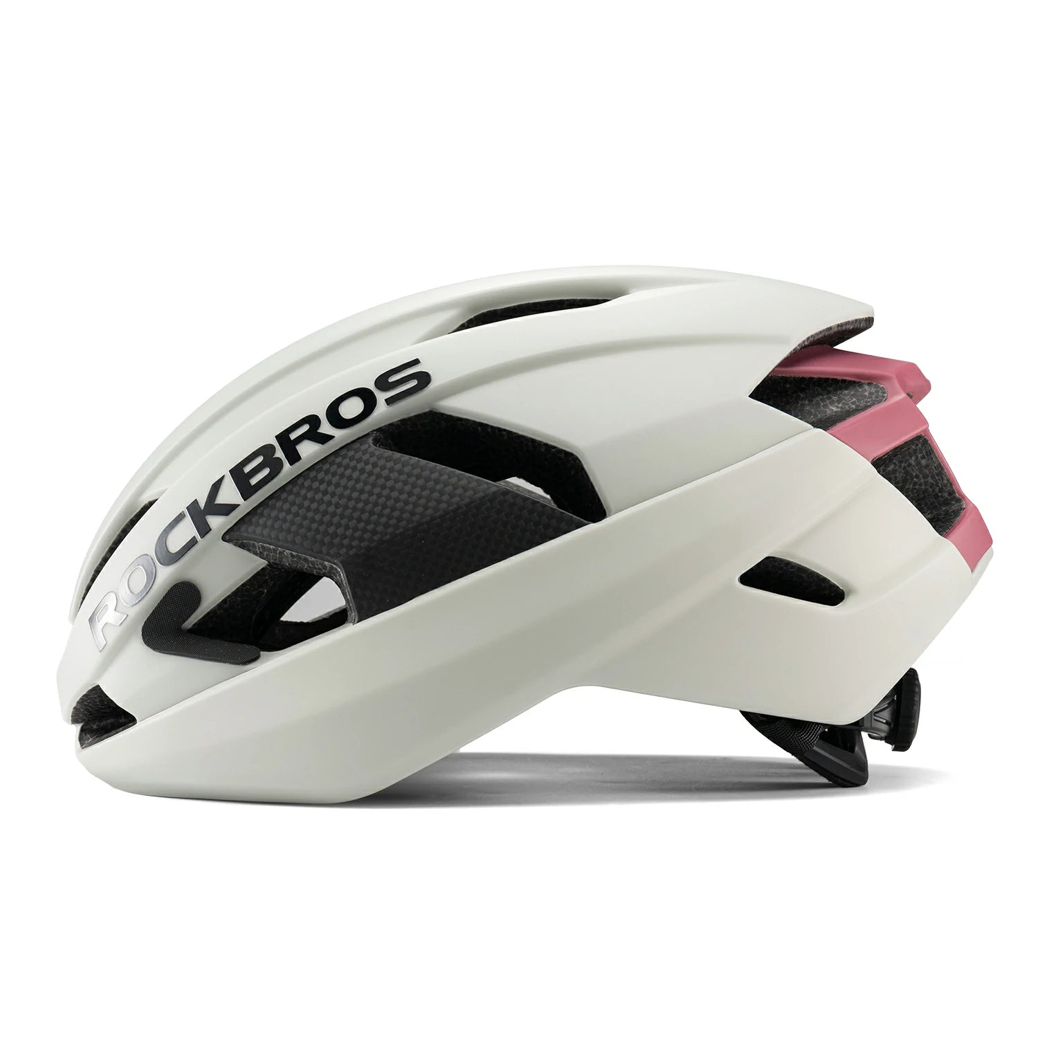 carbon-fiber-cycling-helmet-antibacterial-lining-ventilated-adjustable-fit-3d-grid-safety-protection#color_dark white