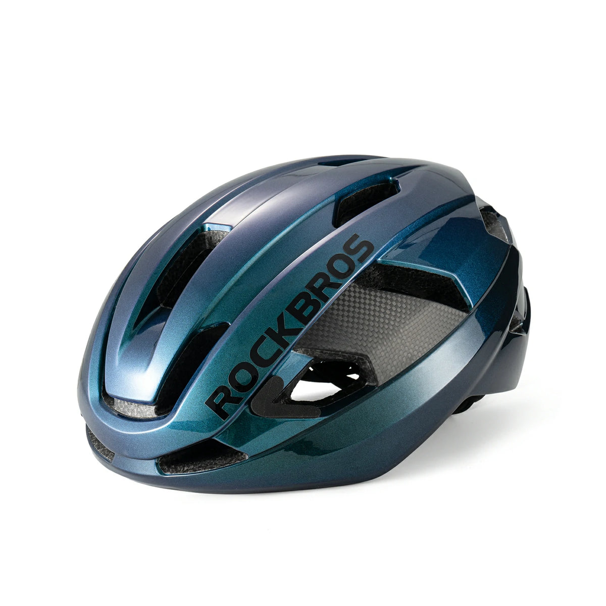 Carbon Fiber Cycling Helmet Antibacterial Lining Ventilated Adjustable Fit 3D-GRID Dark Blue / L