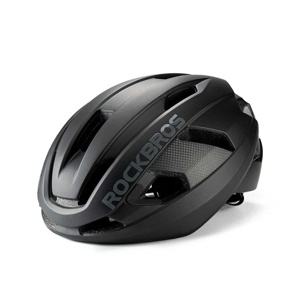Carbon Fiber Cycling Helmet Antibacterial Lining Ventilated Adjustable Fit 3D-GRID Black / L