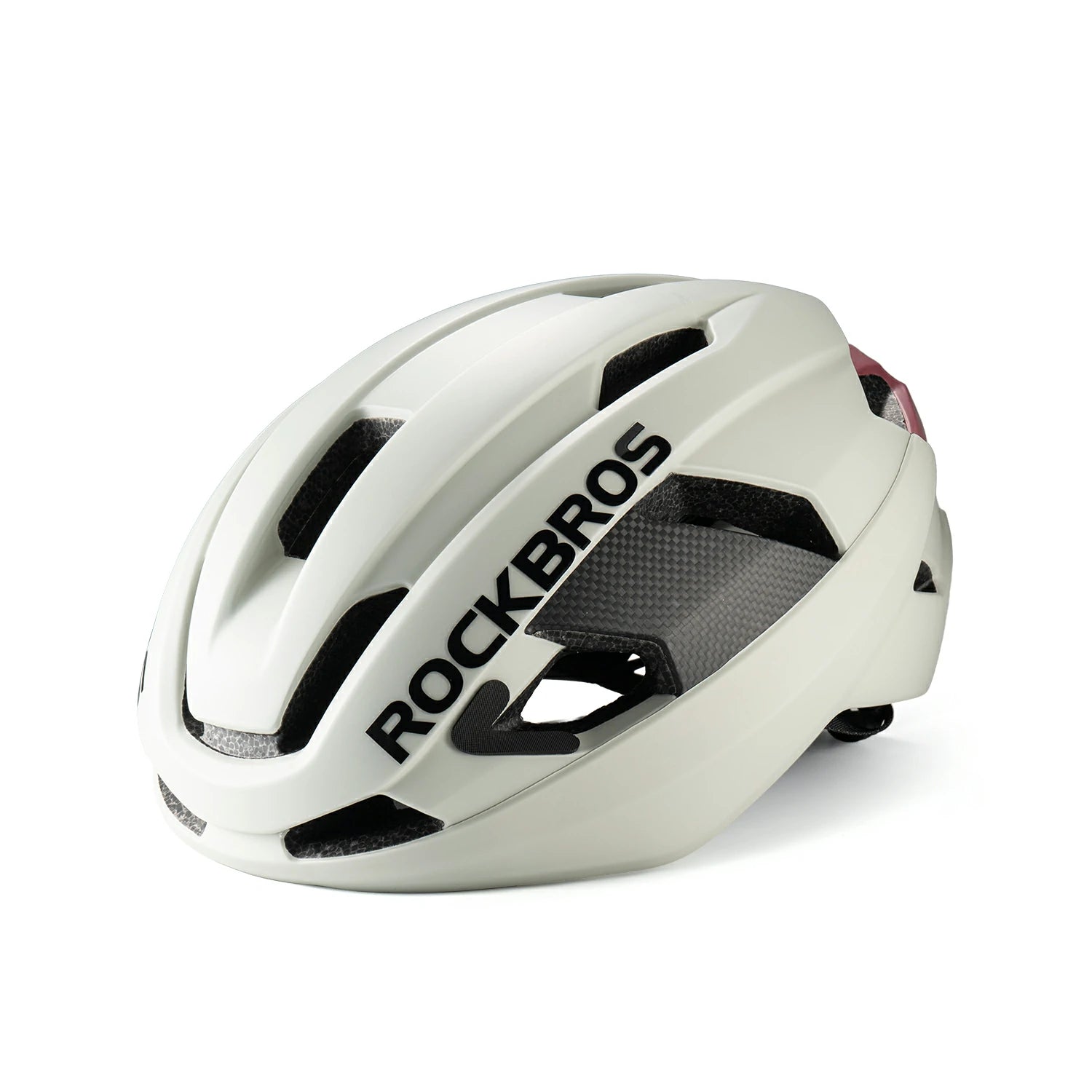 carbon-fiber-cycling-helmet-antibacterial-lining-ventilated-adjustable-fit-3d-grid-safety-protection#color_dark white