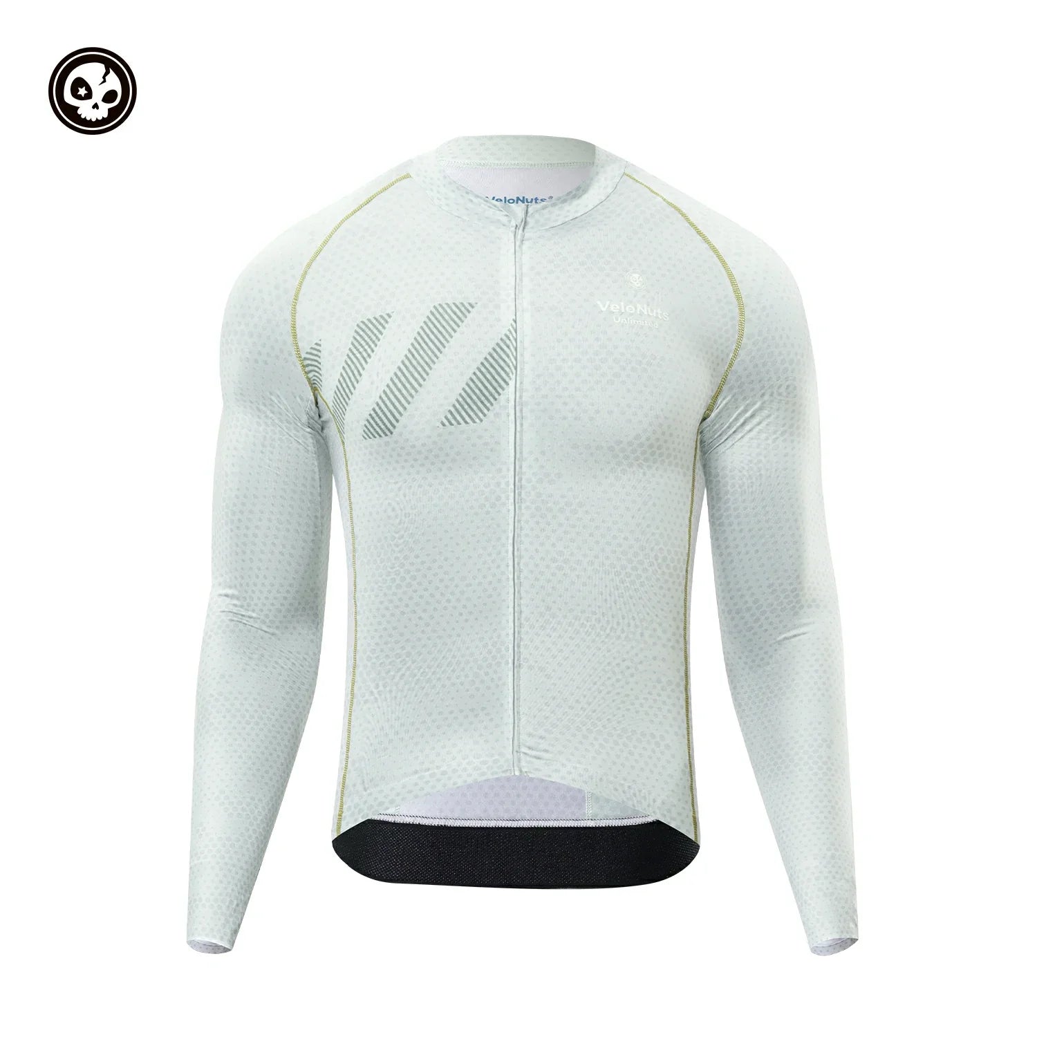 White cycling jersey with black accents on a white background#color_Blue