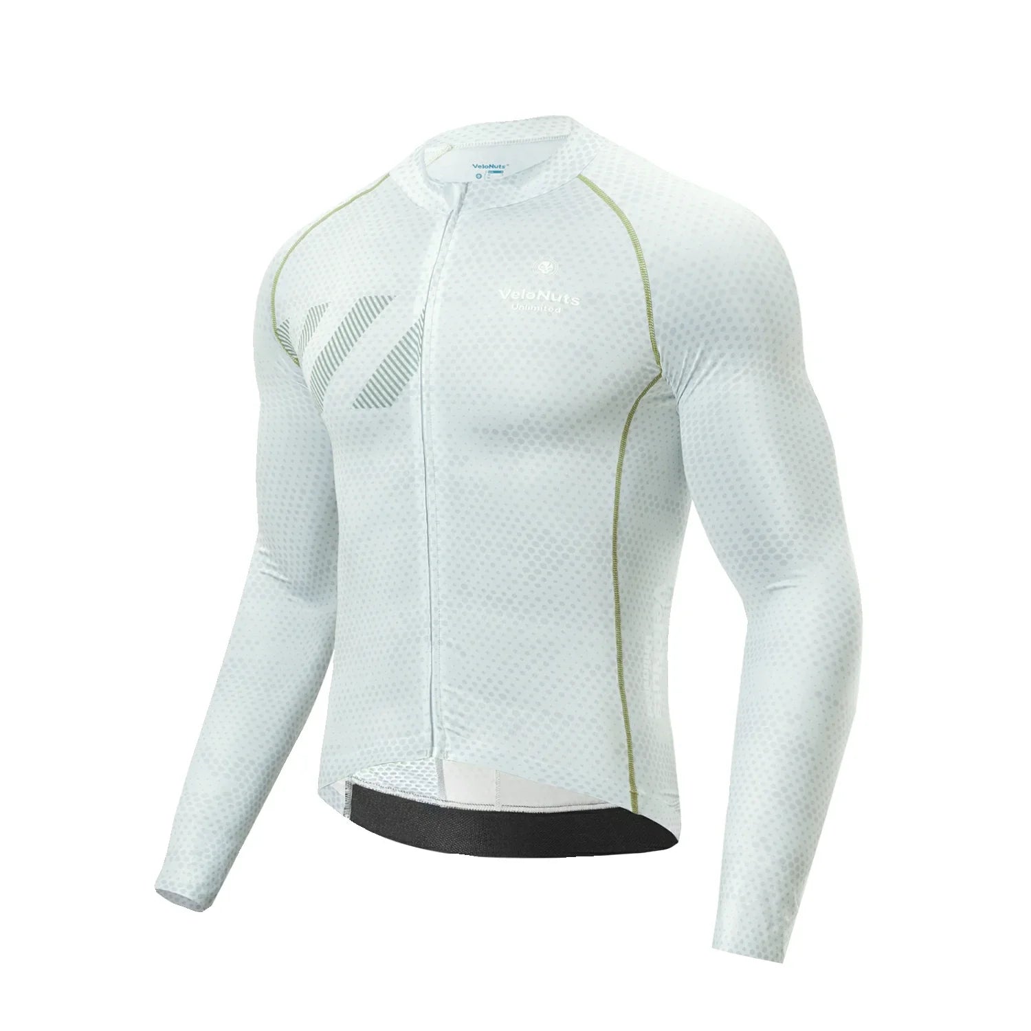 White cycling jacket with black accents on a white background #color_Blue