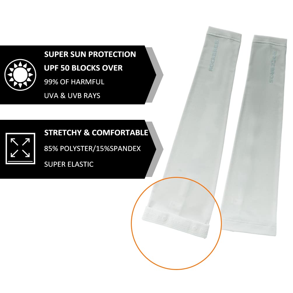 ROCKBROS Sun Protection Arm Sleeves Cooling for Running Golf Fishing Cycling - ROCKBROS