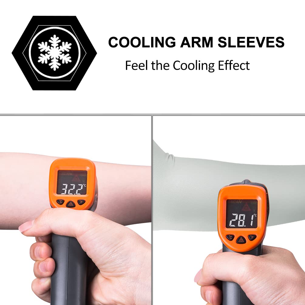 ROCKBROS Sun Protection Arm Sleeves Cooling for Running Golf Fishing Cycling - ROCKBROS