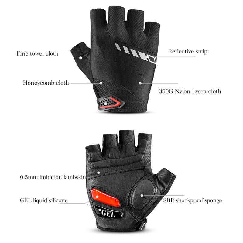 Half-Finger Gloves Thickened Silicone Palm Pads