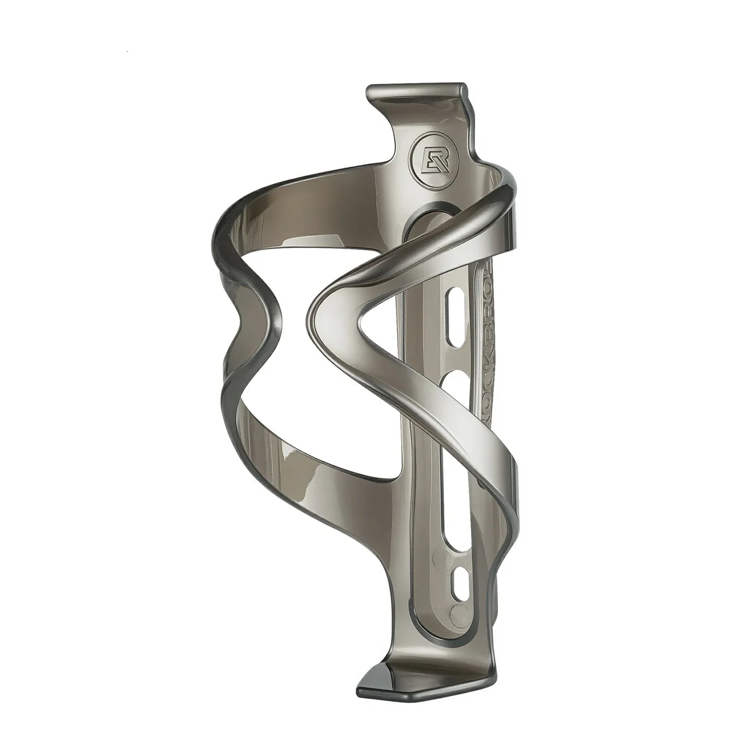 Silver bicycle bottle cage on a white background #Color_Light Grey