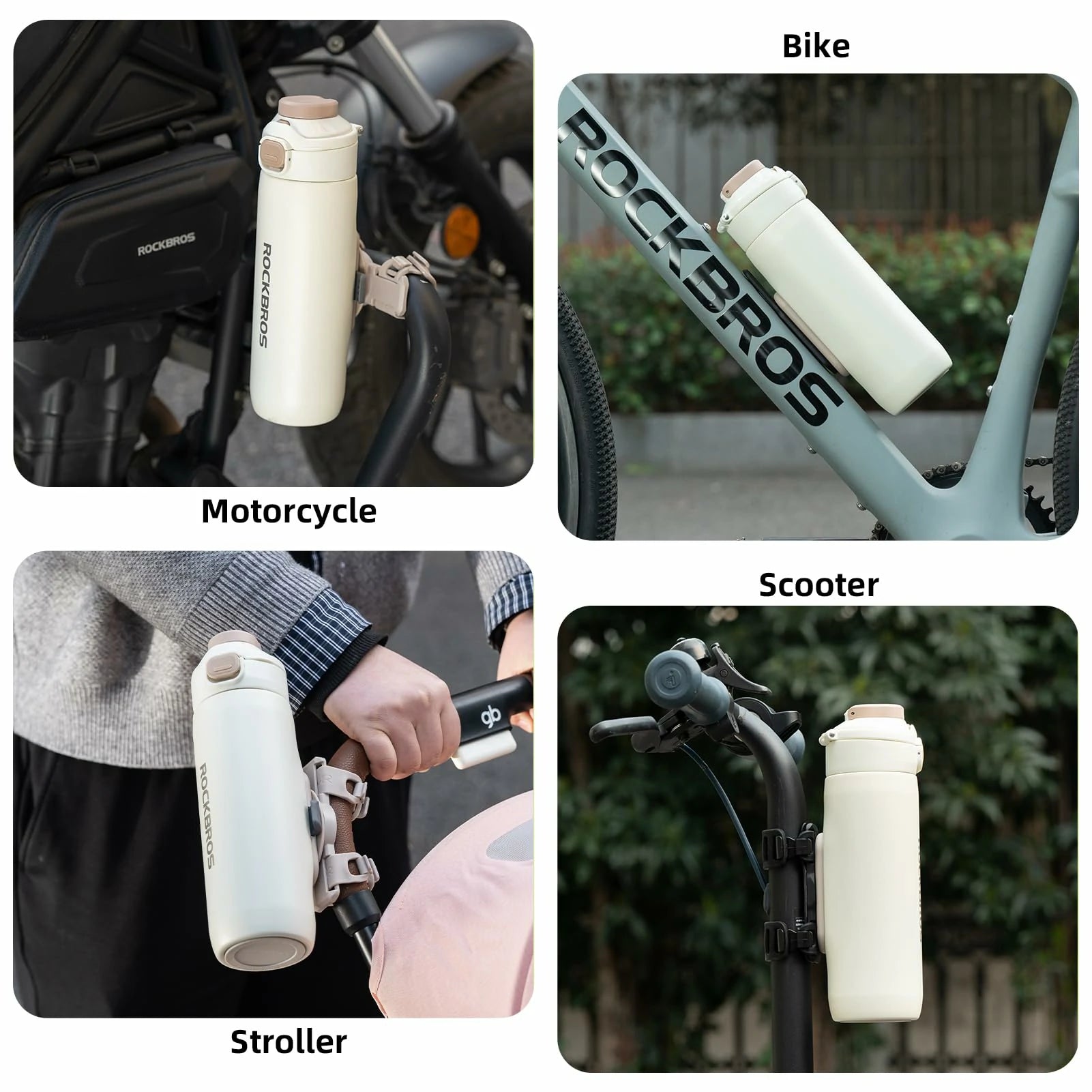 Bike Water Bottle 2-in-1 Magnetic Mount Insulated Stainless Steel 18.6oz