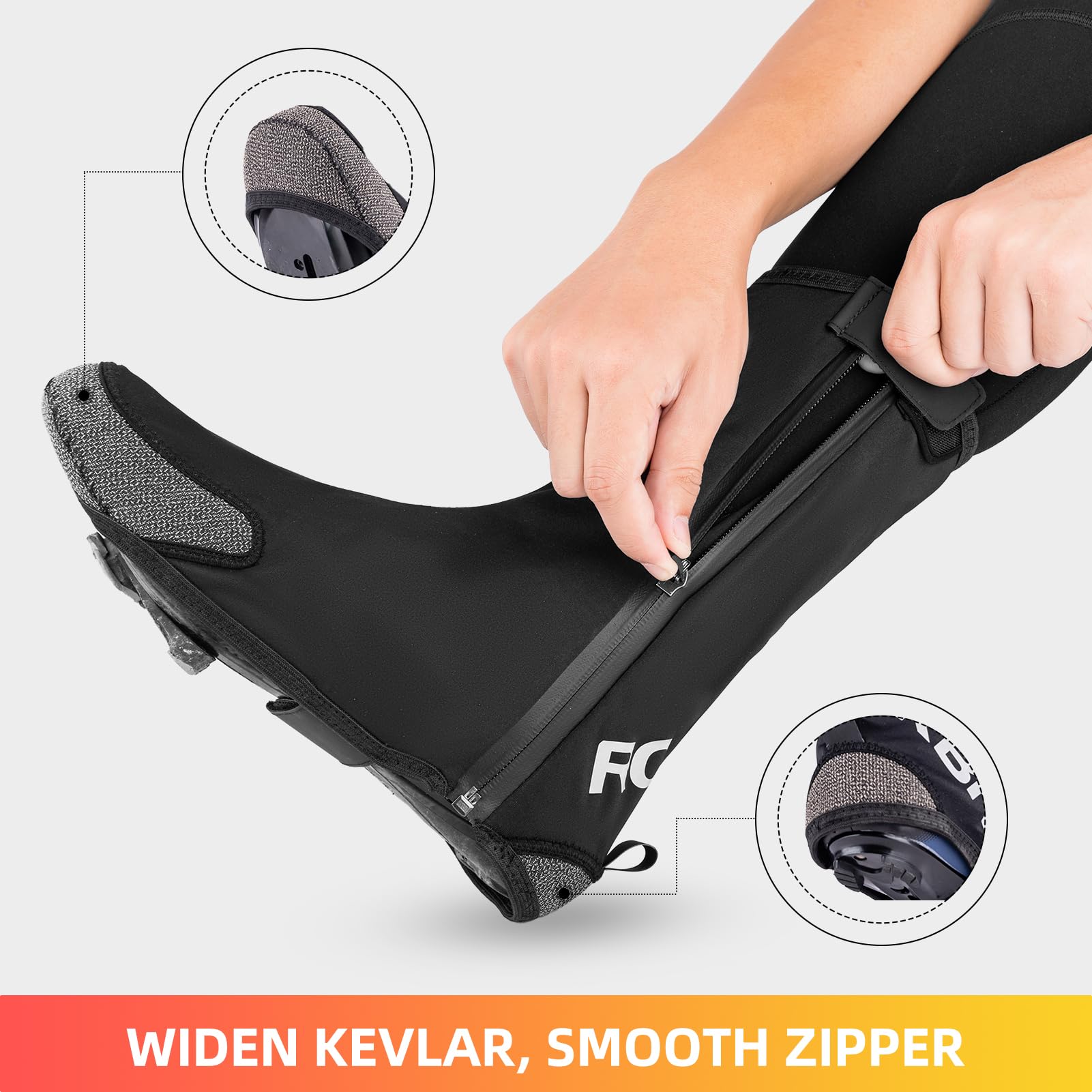 ROCKBROS Heated Cycling Shoe Covers with 5000mAh Battery Water-Resistant - ROCKBROS