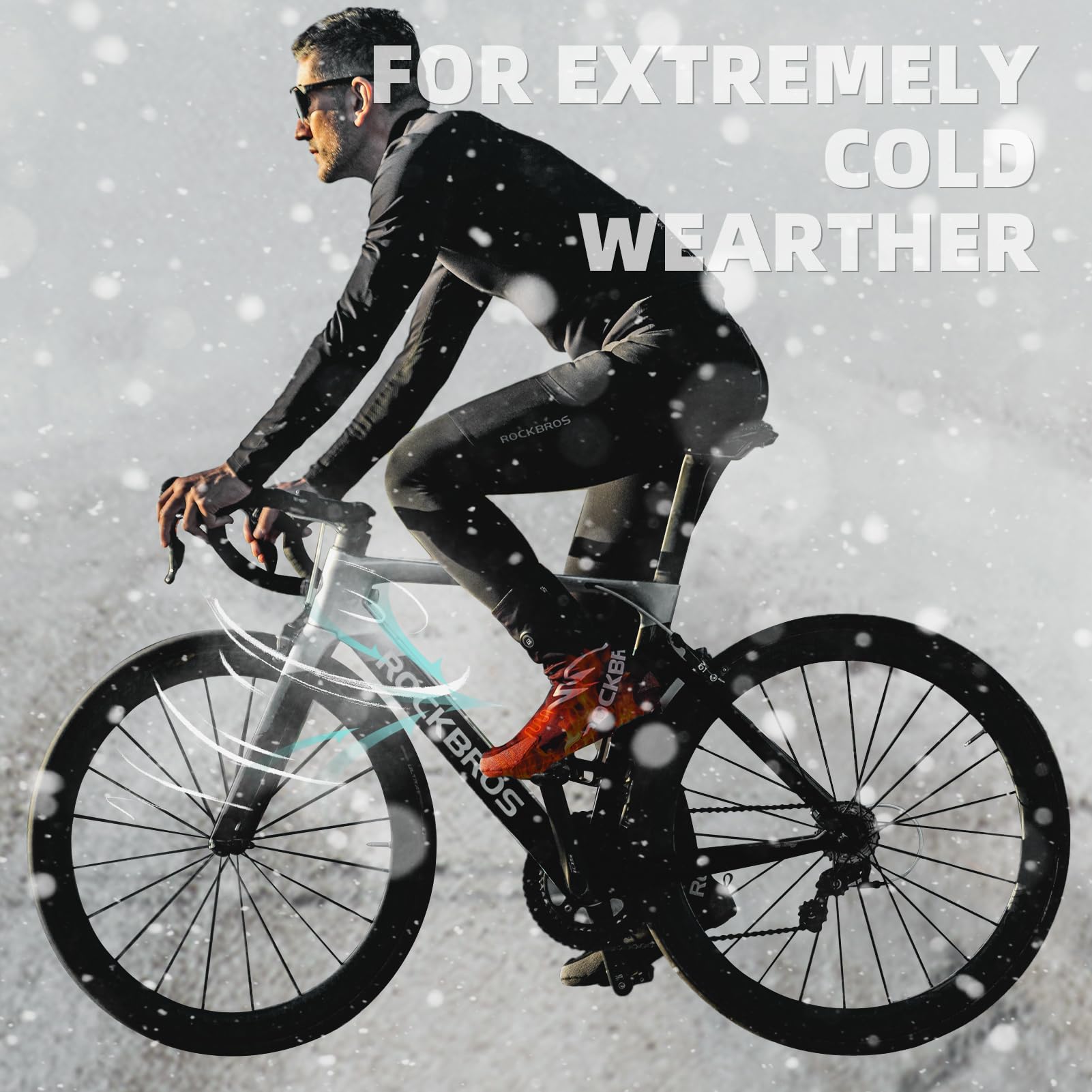 ROCKBROS Heated Cycling Shoe Covers with 5000mAh Battery Water-Resistant - ROCKBROS