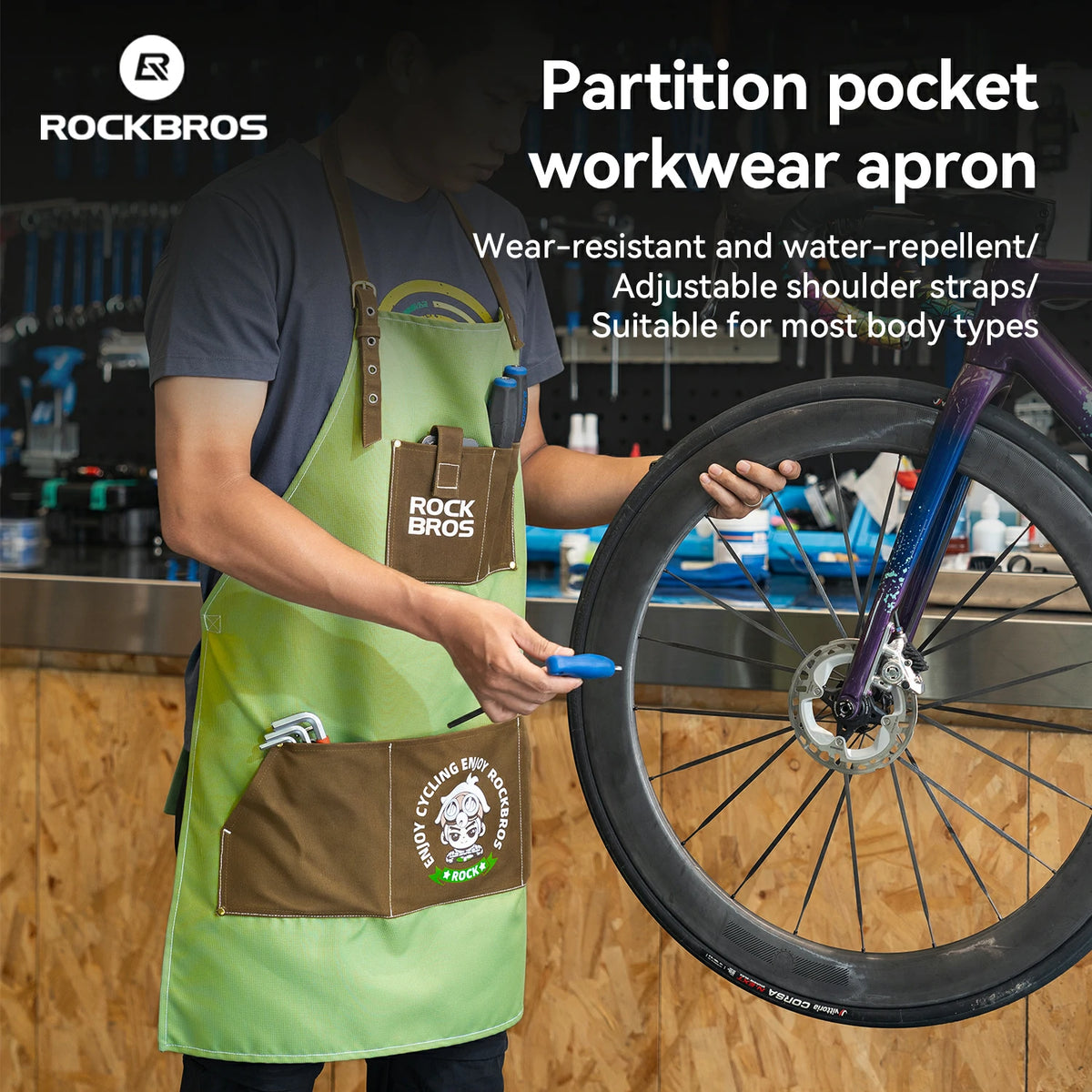 ROCKBROS Work Aprons for Men Women with Large Pockets, Wear