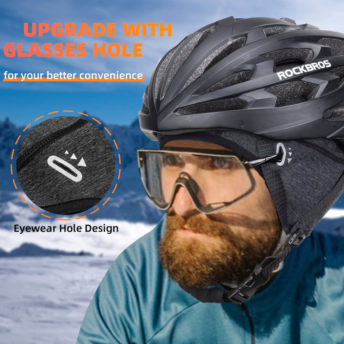 ROCKBROS Winter Cycling Caps for Men Women Windproof Hat with Sun Visor Under Helmet Liner, No-Sun-Visor-Style-One-2-Packs